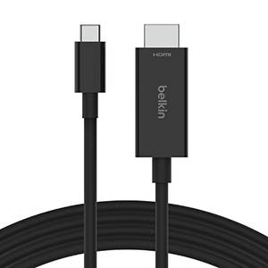  Belkin USB-C-auf-HDMI 2.1-Kabel, 2-m-Kabel für 8K bei 60 Hz, 4K bei 144 Hz, HDR, HBR3, DSC, HDCP 2.2, kompatibel mit Macbook, iPad Pro und anderen USB-C-Geräten 