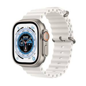 Apple Watch Ultra LTE 49mm Titanium Ocean Armband Weiß