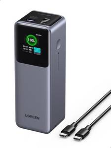  UGREEN Nexode Power Bank 25000mAh 200W Powerbank mit 3 Ports, externer Akku mit digitalem Display, USB C PD 3.1, kompatibel mit iPhone 15/14 Pro Max, Galaxy S24 Ultra, MacBook Pro, Dell, mehr 