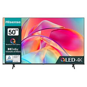  Hisense 50E7KQ 126cm (50 Zoll) Fernseher, 4K UHD, QLED, Smart TV, HDR, Dolby Vision, Triple Tuner DVB-C/S/S2/T/T2, Frameless, WiFi, Bluetooth, Alexa Built-In, Dolby Atmos, Hotel Mode, Schwarz [2023] 