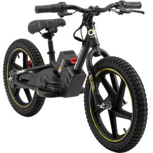 Actionbikes Motors Elektro-Laufrad, 16 Zoll, Kinder-Balance-Bike m. 250 Watt, Scheibenbremsen, 3 Geschwindigkeitsstufen (Gelb) 