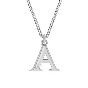 Diamonds By Ellen K. Anhänger mit Kette 925/- Sterling Silber Diamant 0,008ct. Buchstabe A 