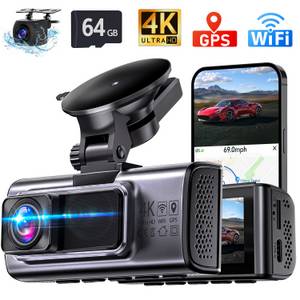 ibettertec Dashcam Auto,2-Kanal 4K+1080P Autokamera,Mit GPS 