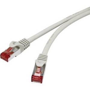 Renkforce RF-4724286 RJ45 Netzwerkkabel, Patchkabel CAT 6 S/FTP 30.00 m Grau mit Rastnasenschutz, vergoldete Steckkontakte, Flammwidrig 1 St. 