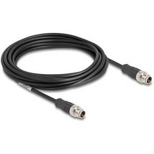 Delock 80865 M12 Netzwerkkabel, Patchkabel CAT 5e S/FTP 5.00 m Schwarz 1 St. 
