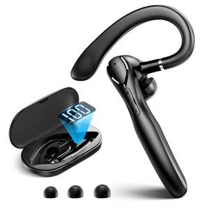 Yuede Headset Bluetooth, Headset mit Dual Mikrofon, In-Ear-Kopfhörer (Ladebox LED Anzeige Freisprechanlage Bluetooth Ohr, 100 Std Akkulaufzeit, Bluetooth 5.3 in ear Kopfhörer mit Dual Mic Geräuschunterdrückung, 360° Rotatable Ear Hook, Ergonomisches Desig 