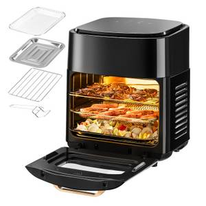 Oyajia Heißluftfritteuse Heißluftfritteuse 15L Mini Backofen Airfryer XXL,8 Programmen, 1800,00 W, Grill, Fritteuse, Obst-Dehydrator, Toaster, mit Sichtfenster 