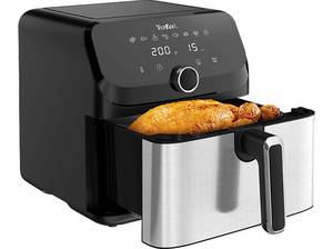  TEFAL EY855D Easy Fry Mega Heißluftfritteuse 2000 Watt Schwarz/Edelstahl 