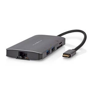 Nedis USB Multi-Port-Adapter USB 3.2 Gen1 7-in-1 - USB-C™ Stecker, HDMI™ Ausgang, Micro SD, RJ45 Buchse, SD, USB-C™ Buchse, 3x USB-A Buchse, 5 Gbps 