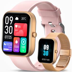 CkeyiN Smartwatch Fitness Tracker Uhr mit Anruffunktion für Damen und Herren, Smartwatch (4.96 cm/1,9 Zoll), Voll-Touch-Farbdisplay,100+ Sportmodi,Musiksteuerung,IP67 Wasserdicht 