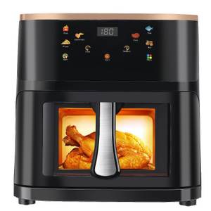 kehot Heißluftfritteuse 9L AirFryer Ohne Öl, Fritteuse mit Led TouchScreen, Sichtfenster, 1800,00 W, 7 Programmen, Einstellbare Zeit und Temperatur für einfaches Kochen 