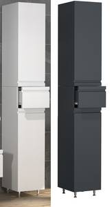 Vcm Holz Badmöbel Badregal Badezimmer Badschrank Hochschrank grifflose Schublade Drehtüren Silora 