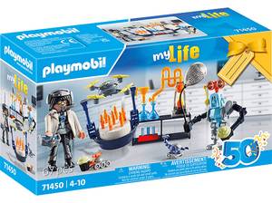  PLAYMOBIL 71450 Forscher mit Robotern Spielset, Mehrfarbig 