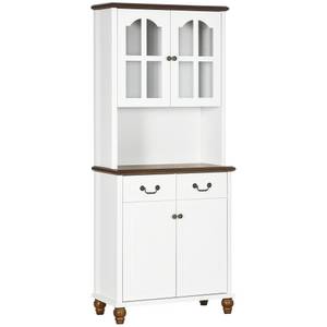 Homcom Küchenschrank mit Schubladen weiß 76L x 38B x 182H cm 