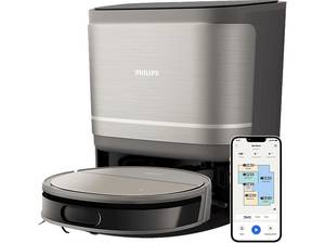  PHILIPS XU9100/10 HomeRun 9000 Series Aqua mit Wischfunktion und App, Hindernissenerkennung, Saugroboter 