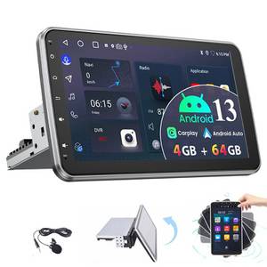 ESSGOO 4+64G Android 13 Carplay Autoradio Navi 1 DIN 360° Drehbar Bildschirm Autoradio (Digitalradio (DAB), FM, RDS) 