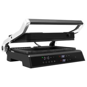 Costway Elektrogrill Kontaktgrill, Sandwichmaker, 1200 W, bis 230℃, mit 5 Modi, LED Anzeige 4H Timer und Antihaftbeschichtung 