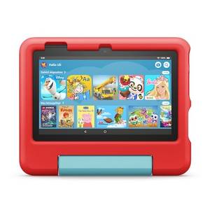 Amazon Fire 7 Kids Tablet (2022) WiFi 16 GB mit roter Hülle, ohne Werbung 