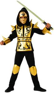 Rubies Rubie's Gold Ninja Costume Ninja-Kinderkostüm