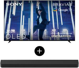 Sony K-55XR80 OLED-Fernseher (139 cm/55 Zoll, Google TV, Smart-TV, BRAVIA 8, 4K HDR,Dolby Vision&Atmos,inkl.Bravia Theatre Bar 8 Soundbar) 