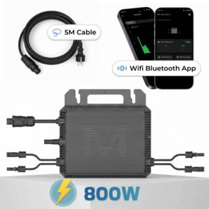 SUNNIVA MARSTEK Mikro-Wechselrichter 800 W MST-MI0800 für Balkonkraftwerk, IP67 wetterfest, Plug-&-Play Installation, 2 MPPT, Bluetooth & WIFI, inkl. 5 m Anschlusskabel, Micro Inverter 