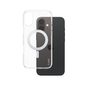 Panzerglass CARE by ® Feature Case Transparent m. Silber Kickstand & MagSafe iPhone 16 Plus 