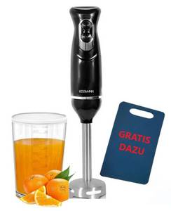 KESSMANN Schäfer Stabmixer Set mit Pürierbecher Zerkleinerer & Schneebeesen 4Tlg Edelstahl Mixer, 600,00 W, Elektrischer Smoothie Maker Handmixer Rührstab Milchshake Blender 