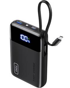  INIU Power Bank, Minigröße 22,5W 20000mAh Powerbank Klein mit Integriertem USB-C Kabel, PD 3.0 QC 4.0 USB C In&Out, Klein Aber Stark Externe Handyakkus für iPhone 15 14 13 12 Pro Max Samsung iPad etc 