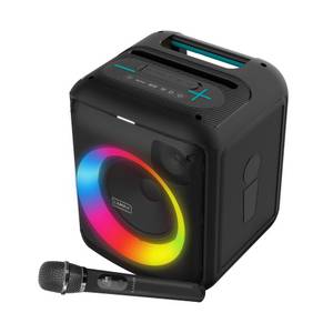 Lamax PartyKing1 Play, tragbarer Bluetooth-Lautsprecher (80 W, Funkmikrofon, LED-Effekte, Bluetooth 5.3) 