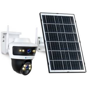LUVISION 4G / LTE PTZ Dual Objektiv Solar Überwachungskamera mit SIM Karte Mikrofon KI Bewegungsverfolgung 