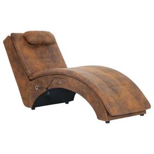 Vidaxl Chaiselongue Massage Chaiselongue mit Kissen Braun Wildleder-Optik, 1 Teile 