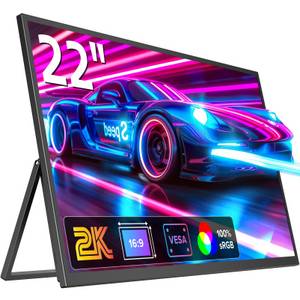 UPERFECT Tragbarer 22-Zoll-2K-Monitor, IPS-Bildschirm Portabler Monitor (55,80 cm/22 