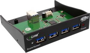 Inline 33395B USB 3.0 Hub 4-fach für den 889cm (3.5) Schacht schwarz USB 3.0-Hub