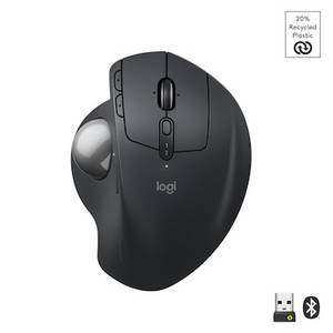 Logitech MX Ergo S Grafit - Kabellose Komfort-Trackball-Maus mit Silent-Klick...