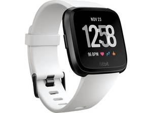  FITBIT Versa Smartwatch Aluminium Kunststoff, S-L, Schwarz/Weiß