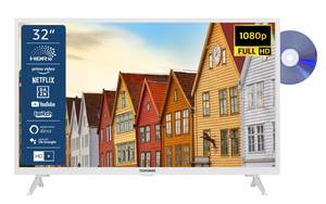 Telefunken XF32SN550SD-W LCD-LED Fernseher (80 cm/32 Zoll, Full HD, Smart TV, HDR, Triple-Tuner, Works with Alexa und Google Assistant - 6 Monate HD+ gratis) 