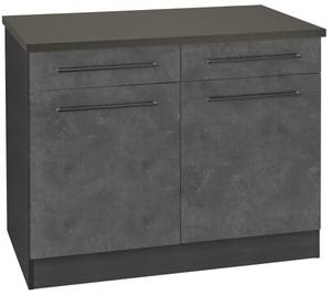 Held MÖbel Unterschrank Tulsa, 100 cm breit, 2 Schubkästen, 2 Türen, schwarzer Metallgriff, hochwertige MDF Front 
