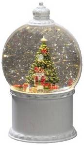 Konstsmide 4301-200 LED-Laterne Weihnachtsszenerie Warmweiß LED Weiß mit Wasser gefüllt, Timer 