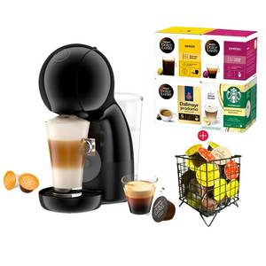 Nescafe Dolce Gusto NESCAFÉ® Dolce Gusto® Kapselmaschine Krups Piccolo mit ca. 70 Kapseln, Kapselhalter, 3 Espresso Gläser, Dolce Gusto, 30 Kaffeekreationen, Kaffeemaschine, Heiß-Kaltgetränke 