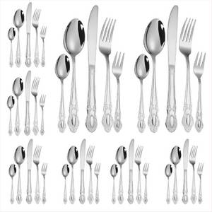 Home safety Besteck-Set 40-teilig Besteckset Royal Vintage Besteck Set 8 Personen Edelstahl (40-tlg), 8 Personen, Edelstahl 