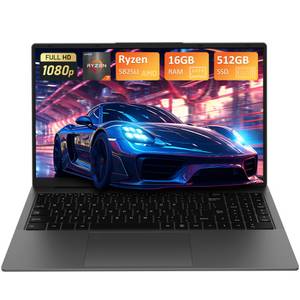 Auusda T1568 Laptop, 15.6 Zoll, AMD Ryzen7 5825U, 16GB DDR4 Notebook (512 GB SSD, mit Fingerabdrucksensor, Privacy Shutter, 512GB SSD) 