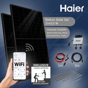 Haier Balkonkraftwerk Solar Komplett-Set 2x410 W WiFi  HMK1P-800D-FB 2ML 