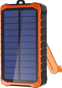 Fontastic 262678 - Powerbank, 10000 mAh, Solar, mit Handkurbel 