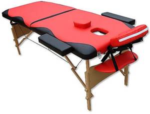 Mucola 2 Zonen Massageliege klappbar rot/schwarz Massageliege