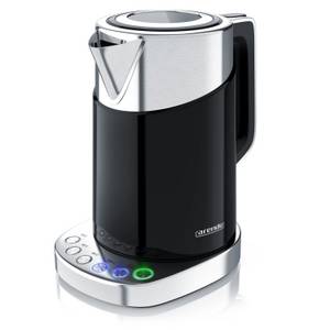 Arendo Wasserkocher, Edelstahl Wasserkocher mit Temperatureinstellung CHROME BASE 1,7 Liter 