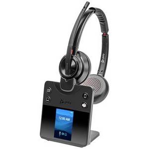  HP Poly Savi 8420 Office Computer On Ear Headset DECT, Bluetooth® Stereo Schwarz Noise Cancelling Lautstärkeregelung, Mikrofon-Stummschaltung 