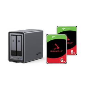 Ugreen NASync DXP2800 NAS System 2-Bay 12TB inkl. 2x Seagate IronWolf ST6000VN006 6 TB 