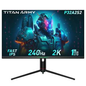 TITAN ARMY P32A2S2 IPS QHD 240Hz ELED Gaming-LED-Monitor (2560 x 1440 px, 1 ms Reaktionszeit, 240 Hz, IPS, LED, 2K-Bild, 240Hz Bildwiederholfrequenz, 32 ZollFAST IPS Panel) 