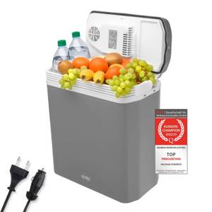 Tzs First Austria Elektrische Kühlbox elektrische Kühlbox, 24L, 12V /230V Anschluss, 12-V-Stecker fürs Auto, für Camping, Festivals, Reisen, mit Kühl- und Warmhaltefunktion 