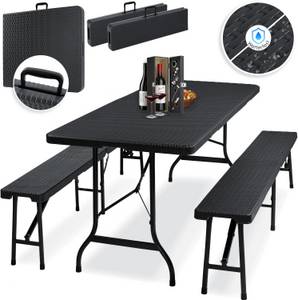 Kesser Bierzeltgarnitur 3-teilig Set 180cm schwarz Bierzeltgarnitur